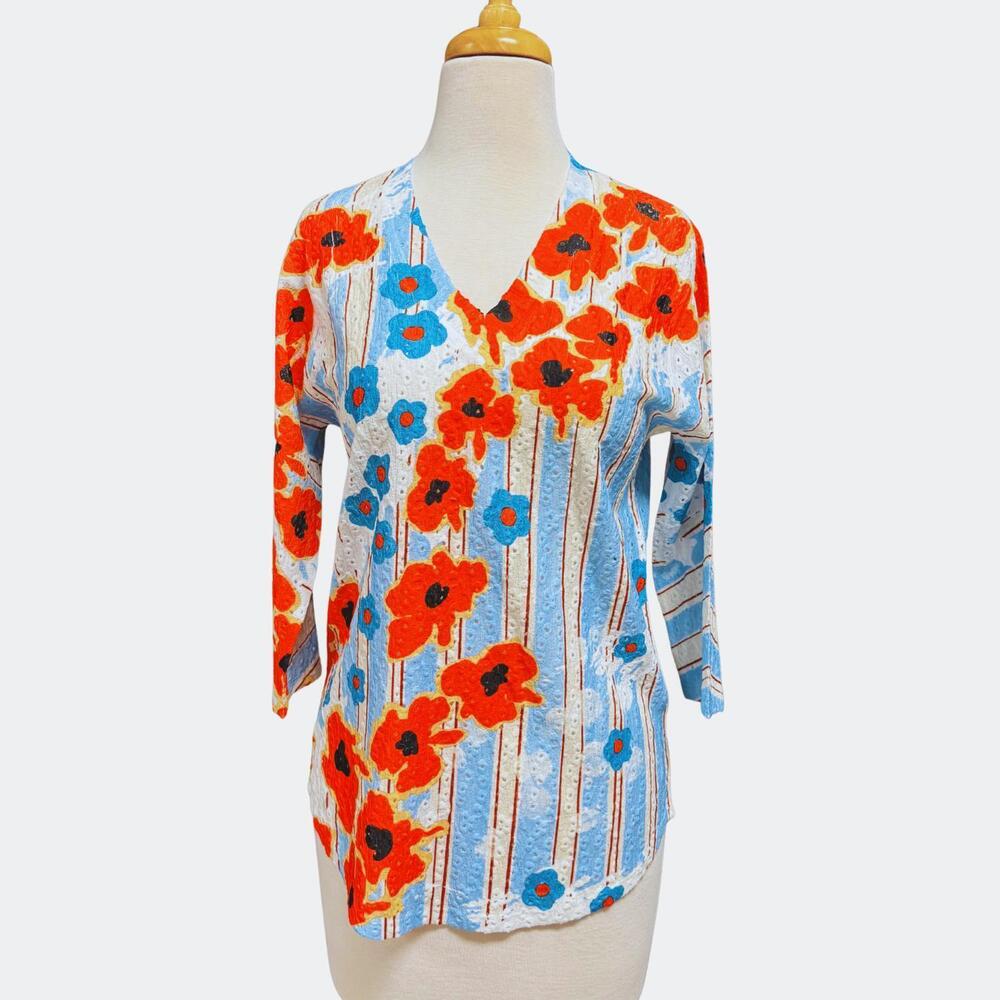 NEW INOAH women's poppy breeze a-line top in blue